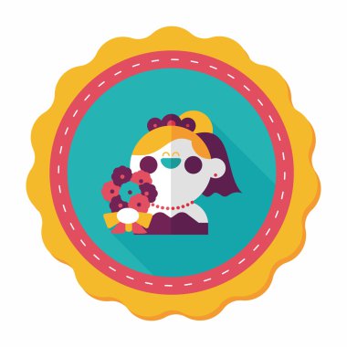 Gelinin düz ikonu, uzun gölgeli, eps10