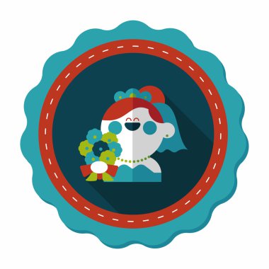 Gelinin düz ikonu, uzun gölgeli, eps10