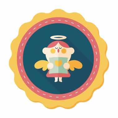 Düğün melek Korosu düz simgesiyle uzun gölge, eps10