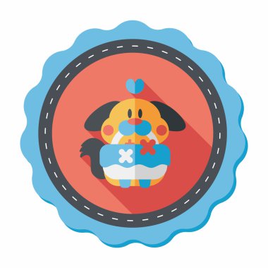 Gelinlik çiçeği düz ikonu, uzun gölge, eps10