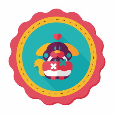 Gelinlik çiçeği düz ikonu, uzun gölge, eps10