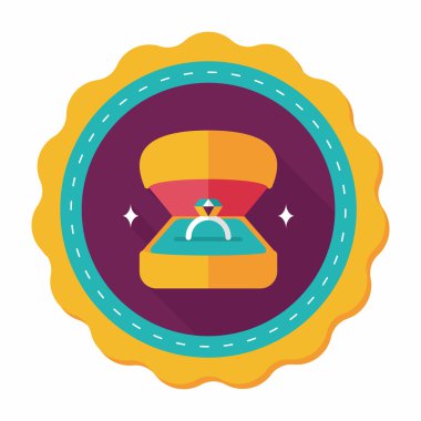 Elmas yüzük düz simgesi ile uzun gölge, eps10 teklif