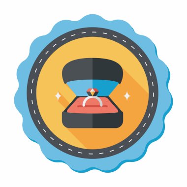 Elmas yüzük düz simgesi ile uzun gölge, eps10 teklif