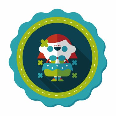 düğün çiçeği kız düz ikon, uzun gölge, eps10