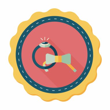 düz uzun gölge, eps10 simgesiyle damat kravat ve yüzük