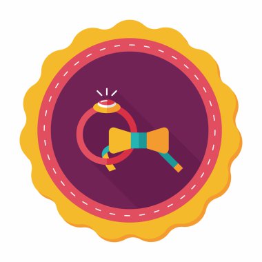 düz uzun gölge, eps10 simgesiyle damat kravat ve yüzük