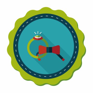 düz uzun gölge, eps10 simgesiyle damat kravat ve yüzük