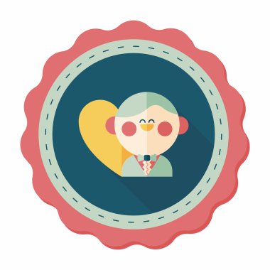 Düğün damat uzun gölge, eps10 düz simgesiyle