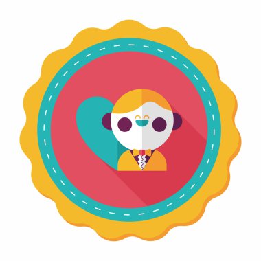 Düğün damat uzun gölge, eps10 düz simgesiyle