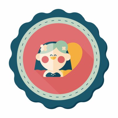 Gelinin düz ikonu, uzun gölgeli, eps10