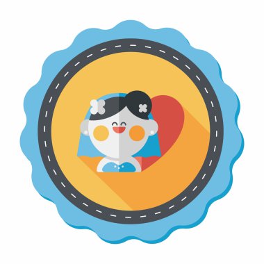 Gelinin düz ikonu, uzun gölgeli, eps10