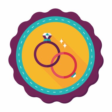 Uzun gölgeli çift elmas yüzük ikonu, eps10