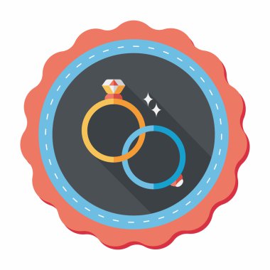 Uzun gölgeli çift elmas yüzük ikonu, eps10