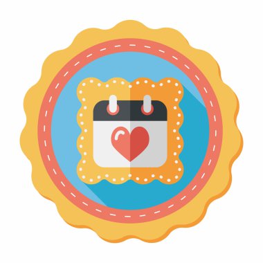 düğün günü takvimi düz simgesi, uzun gölge, eps10