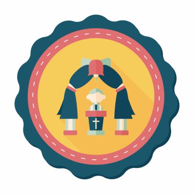 düğün töreni uzun gölge, eps10 düz simgesiyle