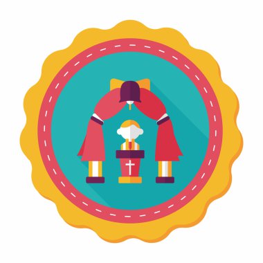 düğün töreni uzun gölge, eps10 düz simgesiyle