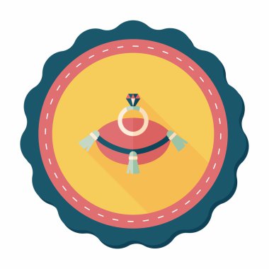 Elmas yüzük düz simgesi ile uzun gölge, eps10 teklif