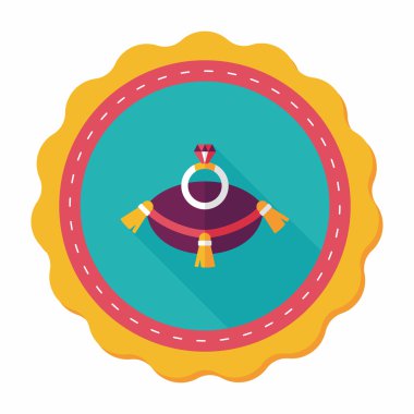 Elmas yüzük düz simgesi ile uzun gölge, eps10 teklif