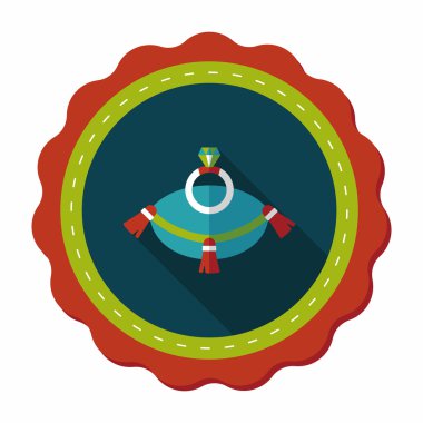 Elmas yüzük düz simgesi ile uzun gölge, eps10 teklif