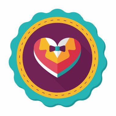 Düğün damat takım elbise uzun sha ile çerezleri düz simgesi kutu şeklinde