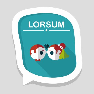 Düğün Çift düz simgesi ile uzun gölge, eps10