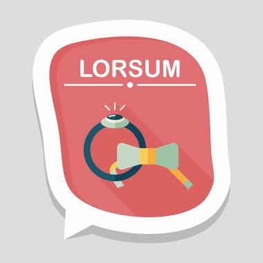 düz uzun gölge, eps10 simgesiyle damat kravat ve yüzük