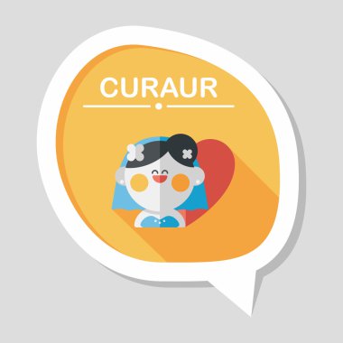 Gelinin düz ikonu, uzun gölgeli, eps10