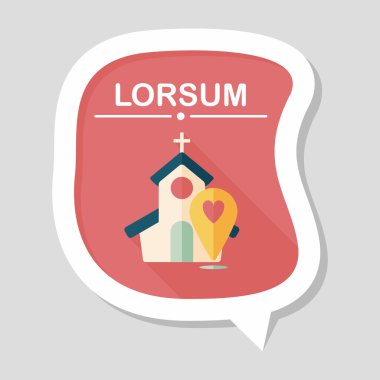 Uzun Gölge, eps10 düğün kilise düz simgesiyle