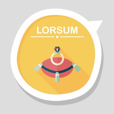 Elmas yüzük düz simgesi ile uzun gölge, eps10 teklif