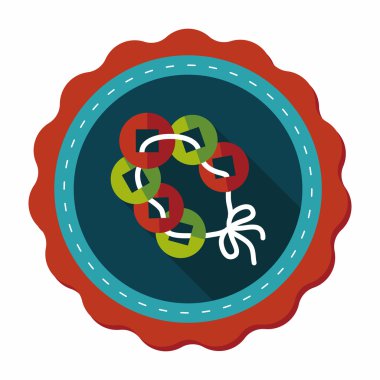 Çin yeni yılı düz simgesi ile uzun gölge, eps10, eski paralar