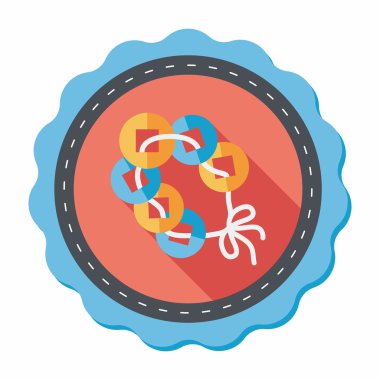 Çin yeni yılı düz simgesi ile uzun gölge, eps10, eski paralar