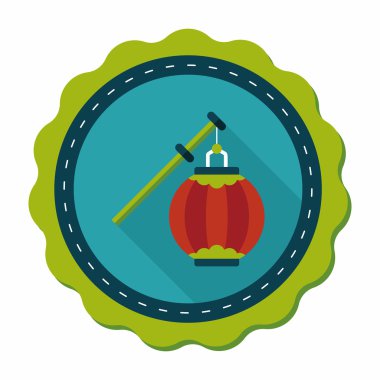 Çin yeni yılı uzun gölge, eps10, Çinli bir dekor ile düz simgesi