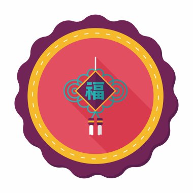 Uzun Gölge, eps10, şanslı Çince Çin yeni yılı düz simgesi