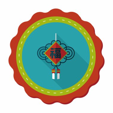 Uzun Gölge, eps10, şanslı Çince Çin yeni yılı düz simgesi