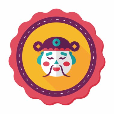 Çin yeni yılı düz simgesi ile uzun gölge, eps10, zenginlik tanrısı