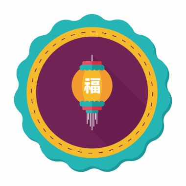 Çin yeni yılı uzun gölge, eps10, Çinli şenlik ile düz simgesi