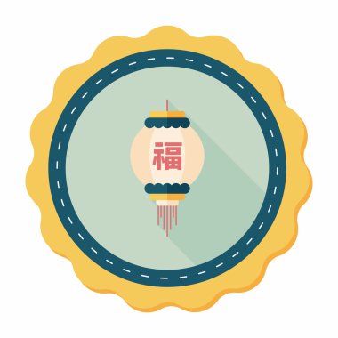 Çin yeni yılı uzun gölge, eps10, Çinli şenlik ile düz simgesi