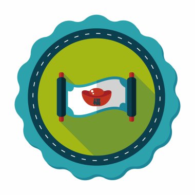 Çin yeni yılı uzun gölge, eps10, Altın külçe ca ile düz simgesi