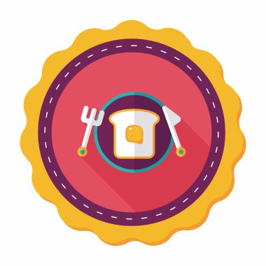 Uzun Gölge, eps10 ile kahvaltı tost düz simgesi