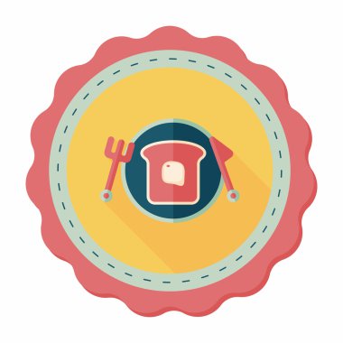 Uzun Gölge, eps10 ile kahvaltı tost düz simgesi