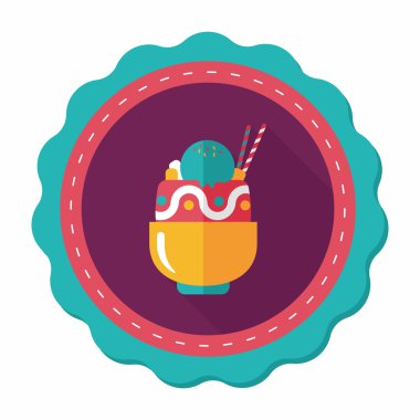 Uzun Gölge, eps10 dondurma düz simgesiyle