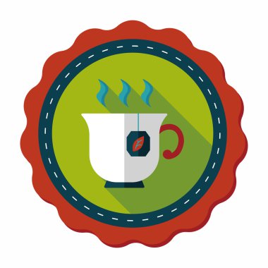 sıcak çay uzun gölge, eps10 düz simgesiyle