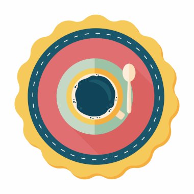 siyah kahve uzun gölge, eps10 düz simgesiyle