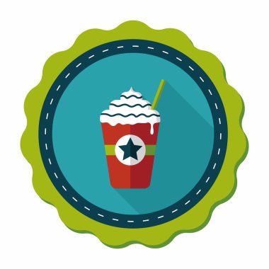 Uzun Gölge, eps10 ile frappucino düz simgesi