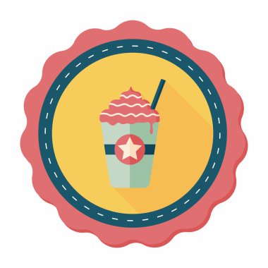 Uzun Gölge, eps10 ile frappucino düz simgesi