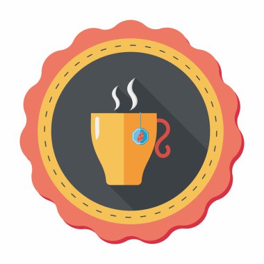 sıcak çay uzun gölge, eps10 düz simgesiyle