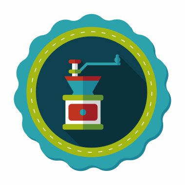 Uzungölgeli kahve makinesi düz simgesi, eps10