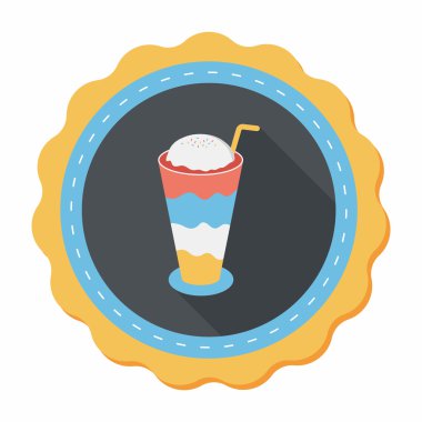 gezici kahve düz simgesine uzun gölge, eps10 ile buzlu