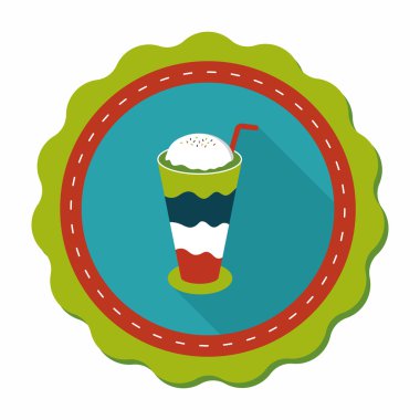 gezici kahve düz simgesine uzun gölge, eps10 ile buzlu