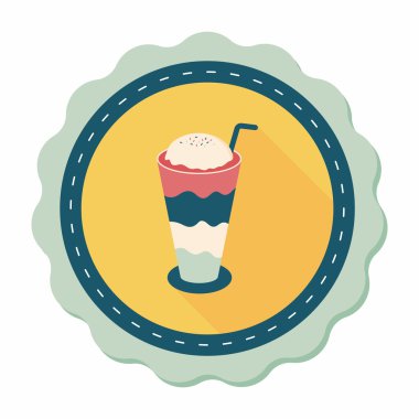 gezici kahve düz simgesine uzun gölge, eps10 ile buzlu